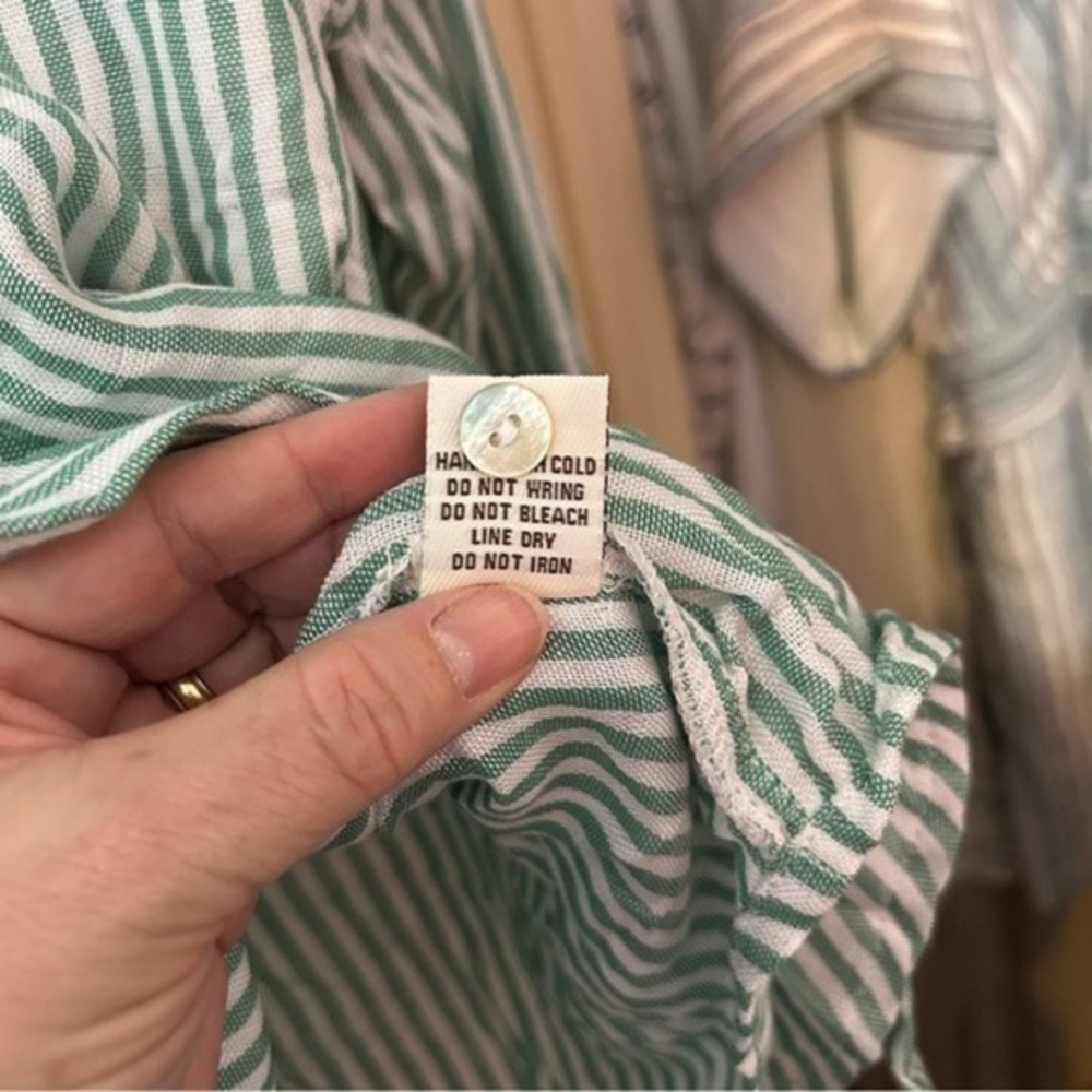 NWT Vintage Havana Stripe Sunrise Beach Surf Island Sunset Button Down Shirt M - Picture 11 of 11